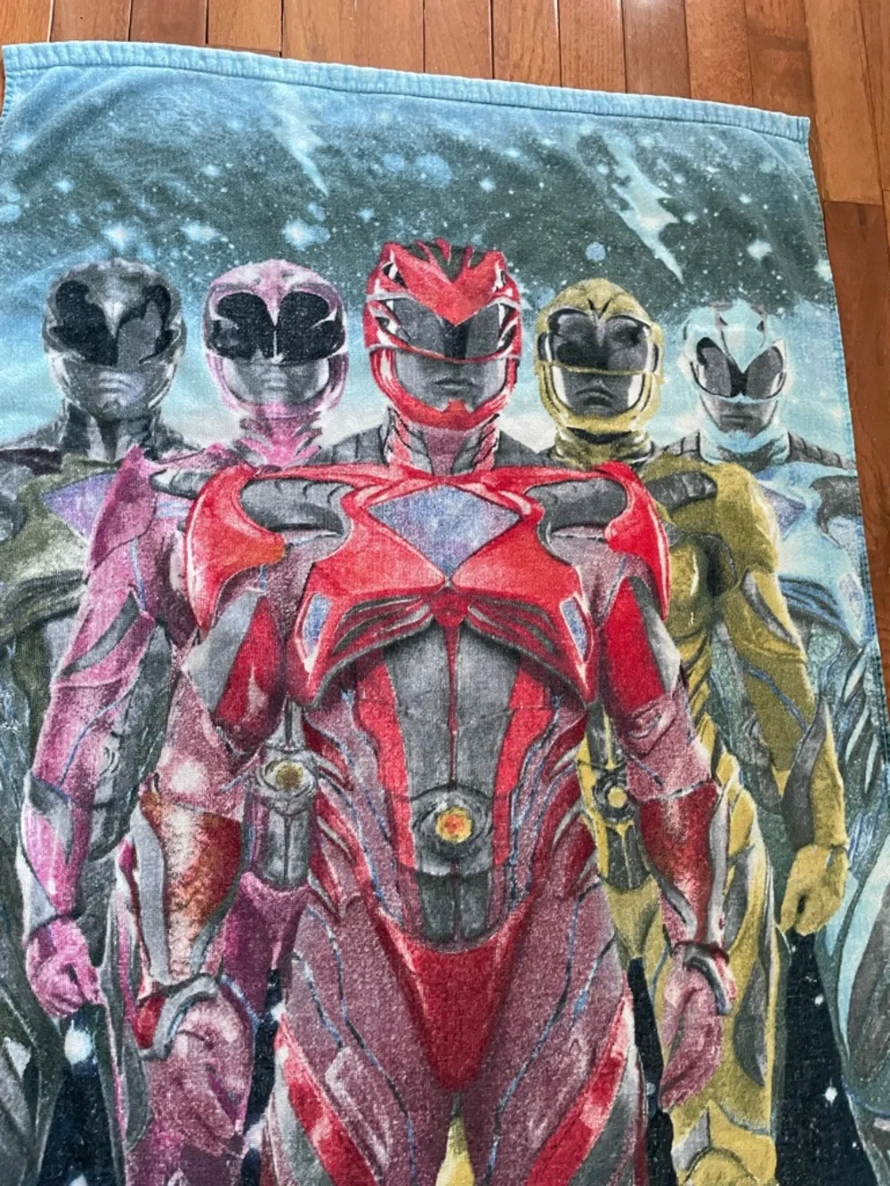 Vintage Power Rangers Beach Towel Large Character Graphic Kids Bath Pool 51x26
